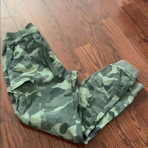 green camo cargo joggers